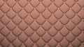 Leather upholstery pattern texture with golden buttons for pattern and background. Brown color. 3D-rendering. Royalty Free Stock Photo