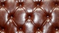 Leather upholstery texture of sofa. brown luxury couch close up background Royalty Free Stock Photo