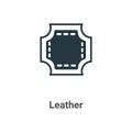 Leather vector icon on white background. Flat vector leather icon symbol sign from modern sew collection for mobile concept and Royalty Free Stock Photo