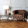 Leather vintage furniture in classic interior