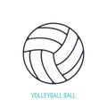 Leather volleyball ball outline icon. Vector illustration. Sports equipment. Inventory for athletic game. Training symbol.