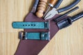 Leather watch strap handmade craftsmanship working