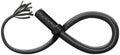 Leather whip bent into infinity shape, isolated