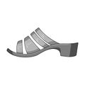 leather women summer heels. Shoes for walking in the Park .Different shoes single icon in monochrome style vector Royalty Free Stock Photo