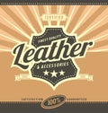 Leather work retro poster design