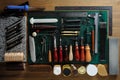 leather working tools Royalty Free Stock Photo
