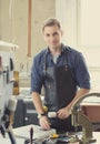Leather workshop owner Royalty Free Stock Photo