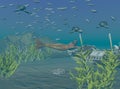 Leatherback Turtles Underwater