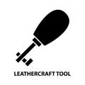leathercraft tool icon, black vector sign with editable strokes, concept illustration
