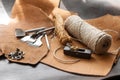 Leathercraft tools Royalty Free Stock Photo