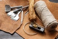 Leathercraft tools Royalty Free Stock Photo