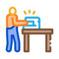 Leatherworker sewing machine icon vector outline illustration Royalty Free Stock Photo