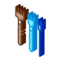 Leatherworking crafting tools isometric icon vector illustration