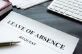 Leave of absence request on the table Royalty Free Stock Photo