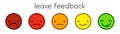 Leave feedback. Voting scale with color smileys buttons.