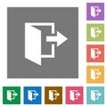 Leave square flat icons