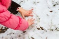 Leave handprints in the snow