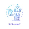 Leave a legacy navy gradient concept icon