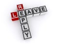 Leave reply word block on white