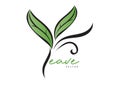 Leave vector illustration. logo design. green leaf icon, Element for eco and bio, logotype, sign