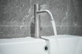 Leave the water tap on.Save water campaign