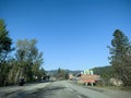 Leavenworth, WA USA - circa April 2023: Wide view of the the village of Leavenworth in late spring