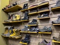 Leavenworth, WA USA - circa December 2022: Close up view of outdoor boots and shoes for sale inside a local sporting goods shop