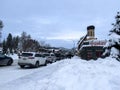Leavenworth, WA USA - circa December 2022: Wide view of the downtown area of Leavenworth