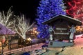 Leavenworth, Washington, in Christmas lights Royalty Free Stock Photo