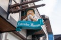 Leavenworth, Washington - July 4, 2019: Sign for the famous Nutcracker Museum in downtownn Leavenworth, a Bavarian themed town