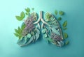 Leaves and flowers arranged in shape of human lungs. bronchial tree, healthy lungs Royalty Free Stock Photo