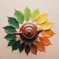 Leaves are arranged symmetrically creating a visually balanced Royalty Free Stock Photo