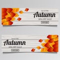 Leaves autumn fall background.sale offer banner template. vector illustration