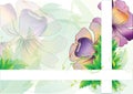Leaves background with flowers with two strip Royalty Free Stock Photo
