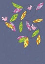 Leaves Bird Swirl Card_eps Royalty Free Stock Photo