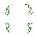Leaves on a branch, liana, green branch. For game. Cartoon . vector