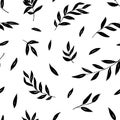 Leaves and branches vector seamless pattern. Royalty Free Stock Photo