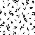 Leaves and branches vector seamless pattern. Royalty Free Stock Photo