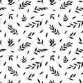 Leaves and branches vector seamless pattern. Royalty Free Stock Photo