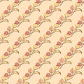 Leaves for children. Beige and gold. Vector. Children's texture. Leaves seamless pattern. Soft pastel colored leaves in