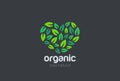 Leaves Eco Logo heart design. Organic Natural Gard Royalty Free Stock Photo