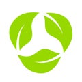 Leaves eco recycle vector icon