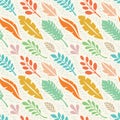 Leaves of exotic plants - creative vector illustration. Floral seamless pattern. Abstract concept background. Tropical summer Royalty Free Stock Photo