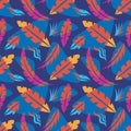 Leaves Of Exotic Plants - Creative Vector Illustration. Floral Seamless Pattern. Abstract Concept Background. Tropical Summer
