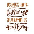 Leaves falling autumn calling typography t-shirt design, tee print Royalty Free Stock Photo