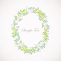 Leaves floral wreath pastel shade