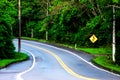 Curve on the asphalt road Royalty Free Stock Photo