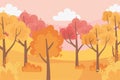 Leaves forest autumn panorama nature trees sky scene