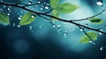 Water Drops On Tree Branches Wallpaper Royalty Free Stock Photo