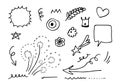 Leaves, hearts, abstract, speech bubble, arrows and other elements in hand drawn styles for concept designs. Doodle illustration. Royalty Free Stock Photo